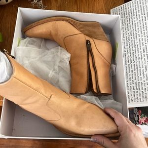 Tan Jeffrey Campbell ankle boots